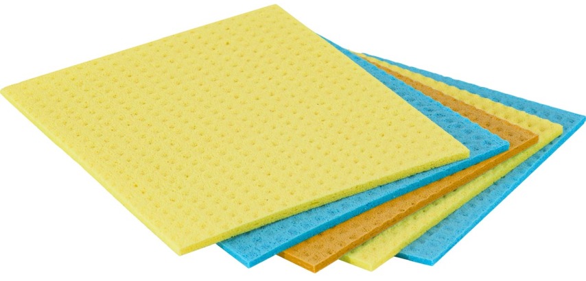 Q-CONNECT chiffon éponge, 15,5 x 17,5 cm, paquet de 5 pièces, couleurs assorties