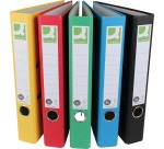 Q-CONNECT binder, for A4 size, in Recycolor paper, 5 cm spine, assorted colors