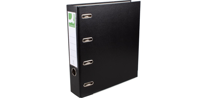 Q-CONNECT classeur, pour ft A4, double, en PP et papier, dos de 8 cm, noir