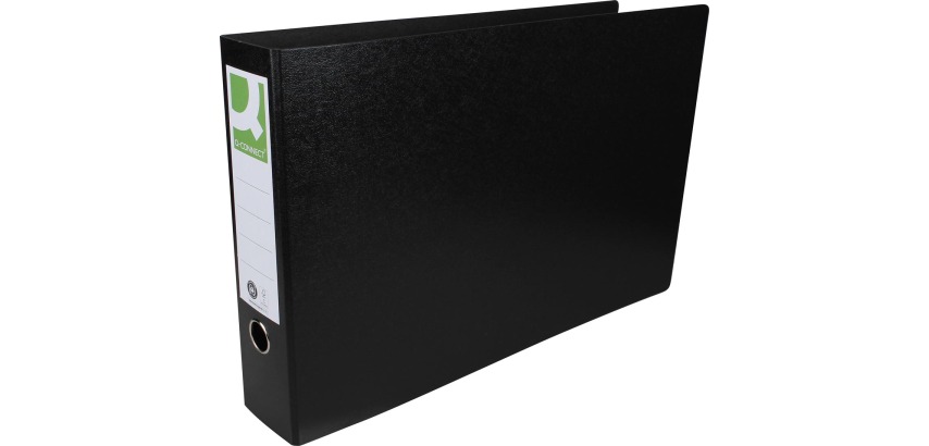 Q-CONNECT Ordner, für A3 Format, aus Karton, quer, Rücken 8 cm, schwarz