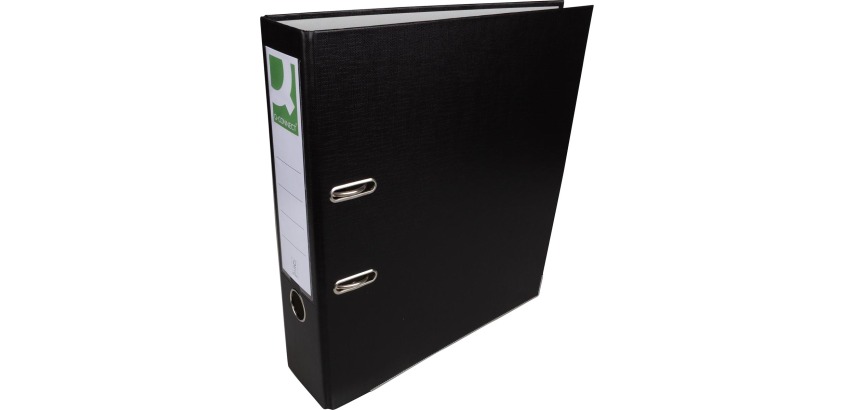 Q-CONNECT classeur, pour ft A4, en carton recouvert de PP, avec bord de protection, dos de 8 cm, noir