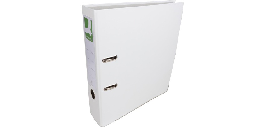 Q-CONNECT binder, for A4 size, covered with PP cardboard, with protective edge, 8 cm spine, white