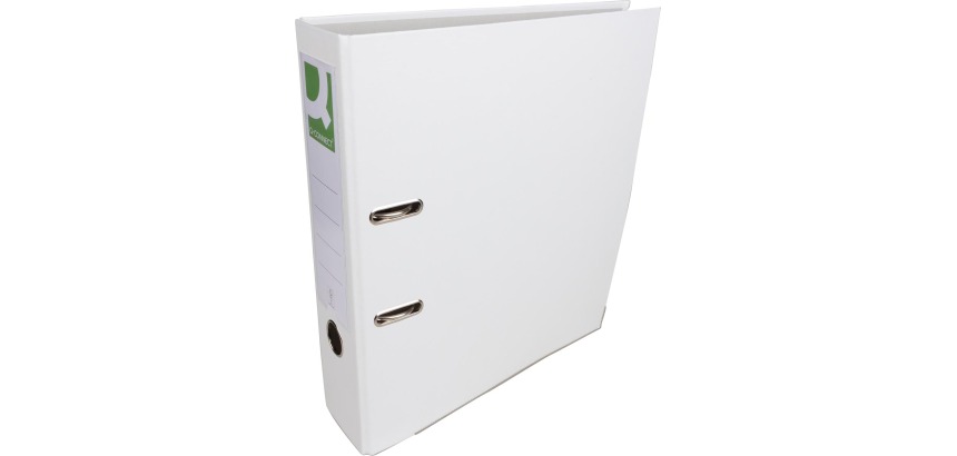 Q-CONNECT binder, for A4 size, covered with PP cardboard, with protective edge, 8 cm spine, white
