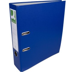 Q-CONNECT classeur, pour ft A4, en carton recouvert de PP, avec bord de protection, dos de 8 cm, bleu