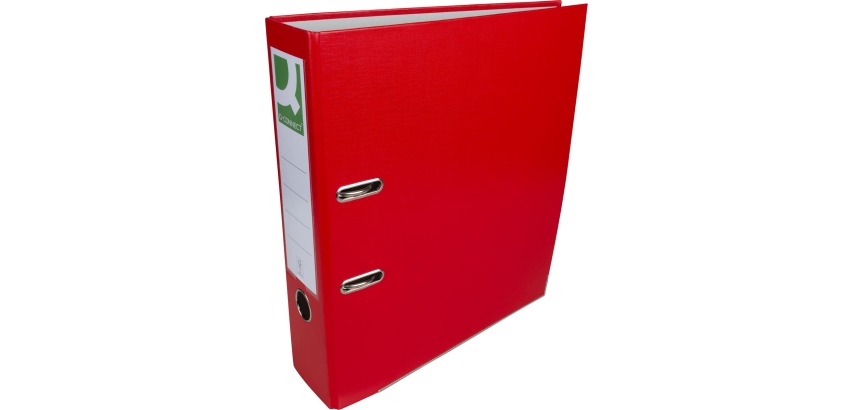 Q-CONNECT binder, for A4 size, made of cardboard covered with PP, with protective edge, 8 cm spine, red