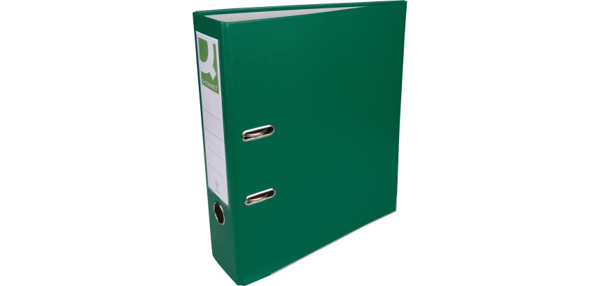 Q-CONNECT classeur, pour ft A4, en carton recouvert de PP, avec bord de protection, dos de 8 cm, vert