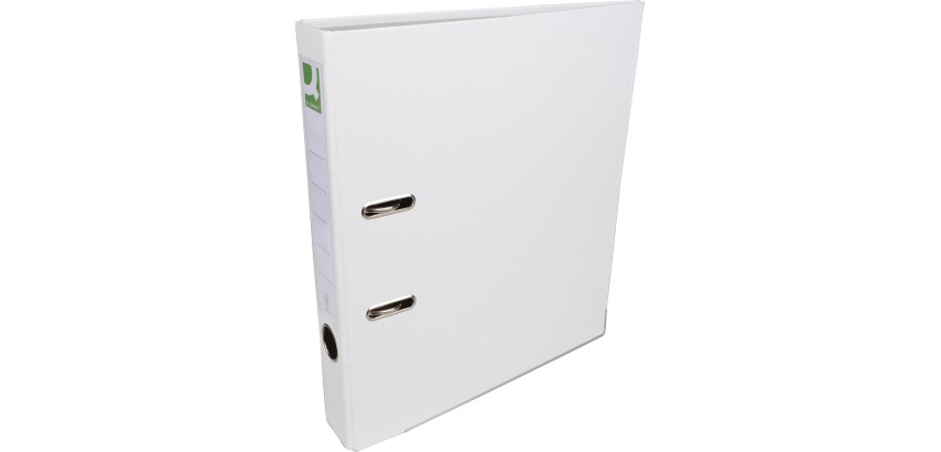 Q-CONNECT binder, for A4 size, made of cardboard covered with PP, with protective edge, 5 cm spine, white