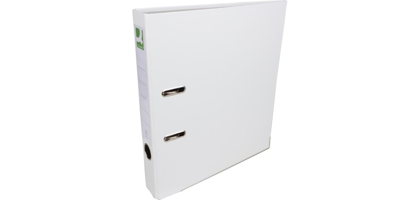 Q-CONNECT binder, for A4 size, made of cardboard covered with PP, with protective edge, 5 cm spine, white