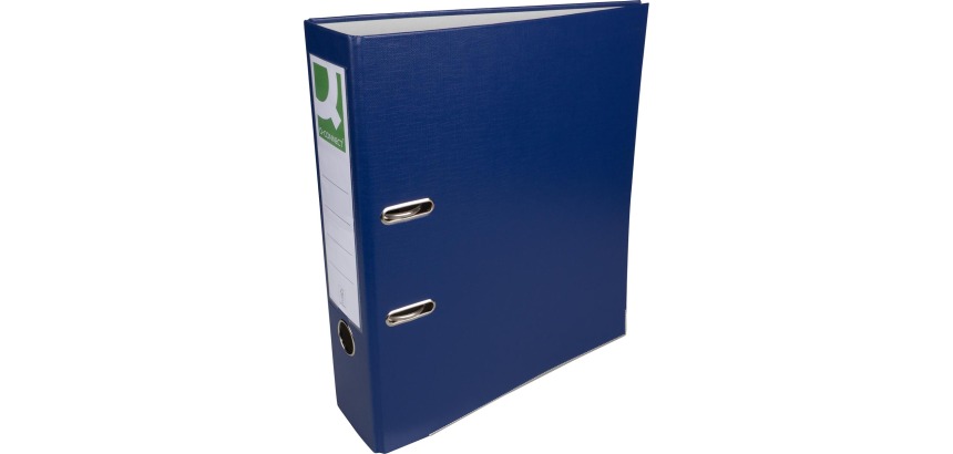 Q-CONNECT classeur, pour ft A4, en carton recouvert de PP, avec bord de protection, dos de 8 cm, bleu fon
