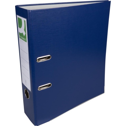 Q-CONNECT ordner, voor ft A4, uit PP en papier, met beschermrand, rug van 8 cm, donkerblauw