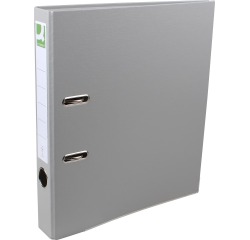 Q-CONNECT classeur, pour ft A4, en carton recouvert de PP, avec bord de protection, dos de 5 cm, gris