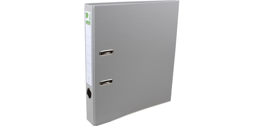 Q-CONNECT classeur, pour ft A4, en carton recouvert de PP, avec bord de protection, dos de 5 cm, gris
