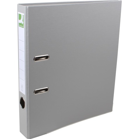Q-CONNECT classeur, pour ft A4, en carton recouvert de PP, avec bord de protection, dos de 5 cm, gris