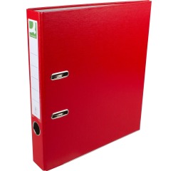 Q-CONNECT classeur, pour ft A4, en carton recouvert de PP, avec bord de protection, dos de 5 cm, rouge