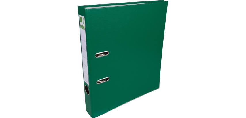 Q-CONNECT binder, for A4 size, cardboard covered with PP, with protective edge, 5 cm spine, green