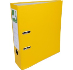 Q-CONNECT classeur, pour ft A4, en carton recouvert de PP, avec bord de protection, dos de 8 cm, jaune