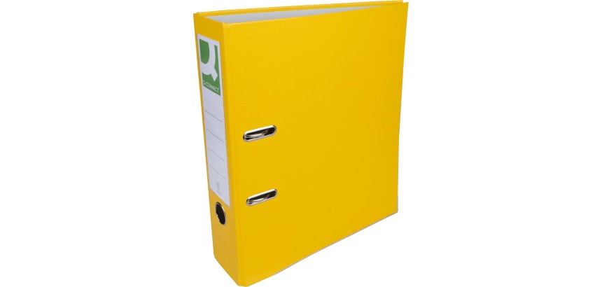 Q-CONNECT binder, for A4, cardboard covered with PP, with protective edge, 8 cm spine, yellow