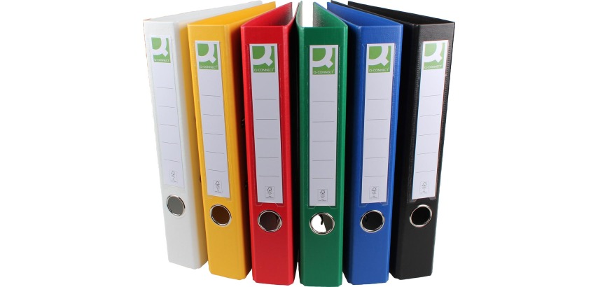 Q-CONNECT ordner, voor ft A4, volledig uit PP, rug van 5 cm, geassorteerde kleuren