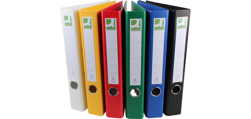 Q-CONNECT classeur, pour ft A4, entièrement en PP, dos de 5 cm, couleurs assorties