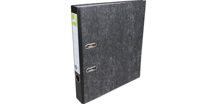 Q-CONNECT binder, for A4 format, cardboard, 5 cm spine, marbled, black