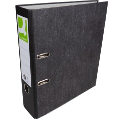 Q-CONNECT classeur, pour ft A4, en carton, dos de 8 cm, marbré, noir