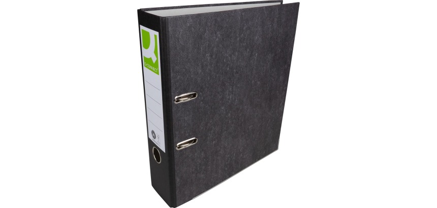 Q-CONNECT ordner, voor ft A4, uit karton, rug van 8 cm, gewolkt zwart