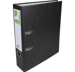 Q-CONNECT classeur, pour ft A4, en carton recouvert de Plastique Recycolor, dos de 8 cm, noir