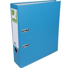 Q-CONNECT classeur, pour ft A4, en carton recouvert de Plastique Recycolor, dos de 8 cm, bleu