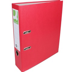 Q-CONNECT classeur, pour ft A4, en carton recouvert de Plastique Recycolor, dos de 8 cm, rouge