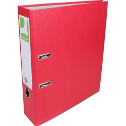 Q-CONNECT classeur, pour ft A4, en carton recouvert de Plastique Recycolor, dos de 8 cm, rouge
