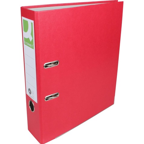 Q-CONNECT classeur, pour ft A4, en carton recouvert de Plastique Recycolor, dos de 8 cm, rouge