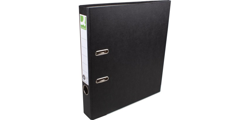 Q-CONNECT binder, for A4 size, made of cardboard covered with Recycolor plastic, 5 cm spine, black