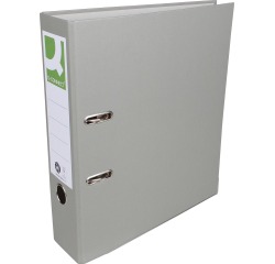 Q-CONNECT classeur, pour ft A4, en carton recouvert de Plastique Recycolor, dos de 8 cm, gris