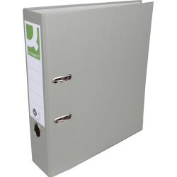 Q-CONNECT classeur, pour ft A4, en carton recouvert de Plastique Recycolor, dos de 8 cm, gris
