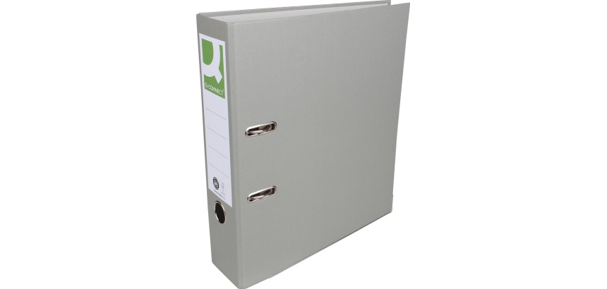 Q-CONNECT binder, for A4 size, cardboard covered with Recycolor Plastic, 8 cm spine, gray
