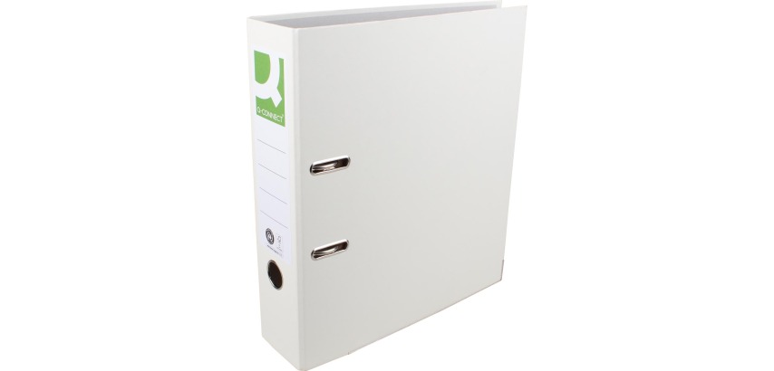 Q-CONNECT binder, for A4 size, in Recycolor paper, spine 8 cm, white