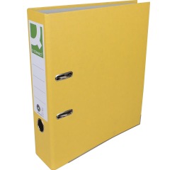 Q-CONNECT classeur, pour ft A4, en carton recouvert de Plastique Recycolor, dos de 8 cm, jaune