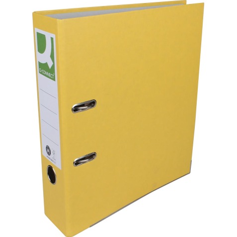 Q-CONNECT classeur, pour ft A4, en carton recouvert de Plastique Recycolor, dos de 8 cm, jaune