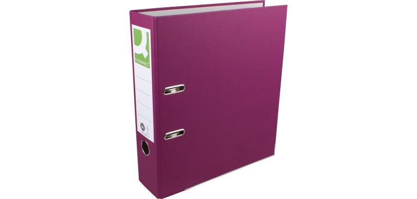 Q-CONNECT classeur, pour ft A4,en Recycolor papier, dos de 8 cm, pourpre