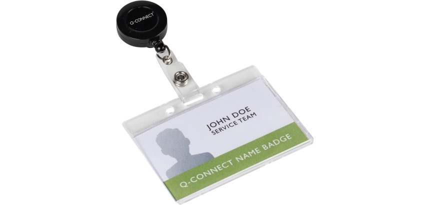 Q-CONNECT système enrouleur pour badges noir