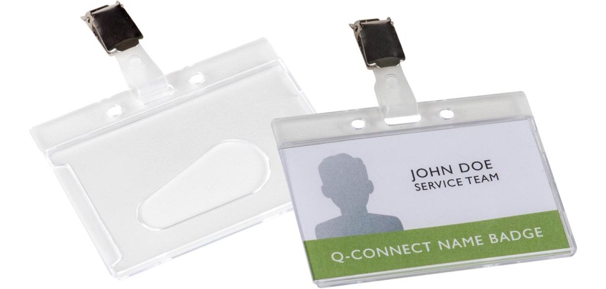 Q-CONNECT badge avec clip 85 x 54 mm