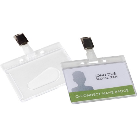 Q-CONNECT badge avec clip 85 x 54 mm