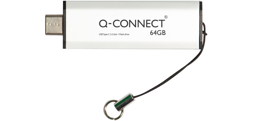 Q-CONNECT USB-C 3.2 Gen1 Flash Drive, silver, 64 GB