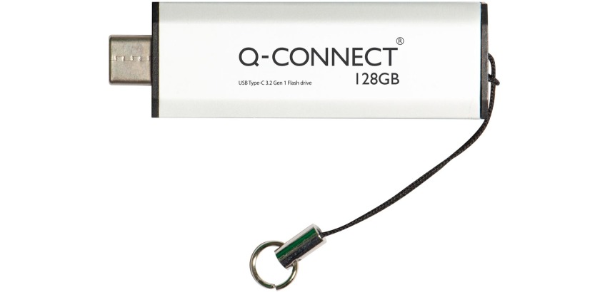 Q-CONNECT USB-C-Stick 3.2 Gen1, silber, 128 GB