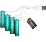 Q-CONNECT USB-C herlaadbare batterijen AA, blister van 4 stuks