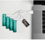 Q-CONNECT USB-C herlaadbare batterijen AA, blister van 4 stuks