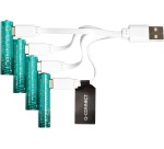 Q-CONNECT USB-C herlaadbare batterijen AAA, blister van 4 stuks