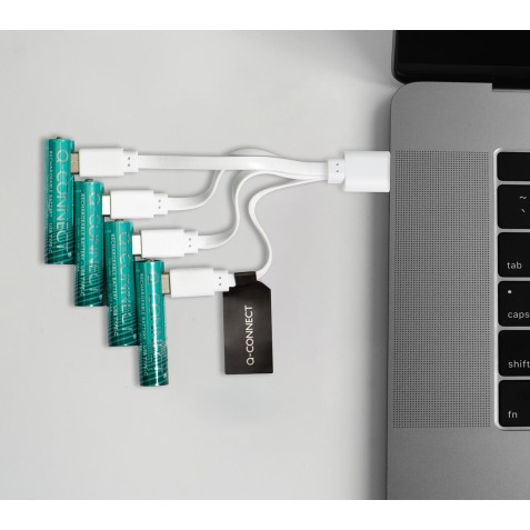 Q-CONNECT piles rechargeables USB-C AAA, blister 4 pièces