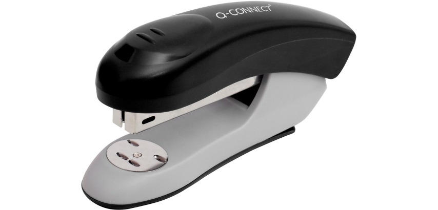 Q-CONNECT stapler, plastic, half strip, 20 sheets, black