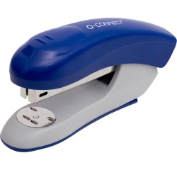 Q-CONNECT nietmachine, kunststof, half strip, 20 blad, blauw